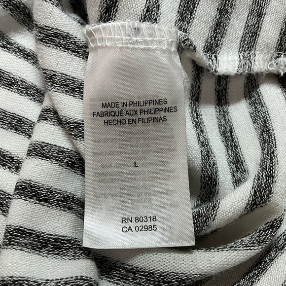 LUCKY BRAND Super Soft Grey / Cream Striped Hoodie Long Sleeve US Sz L - Picture 8 of 10